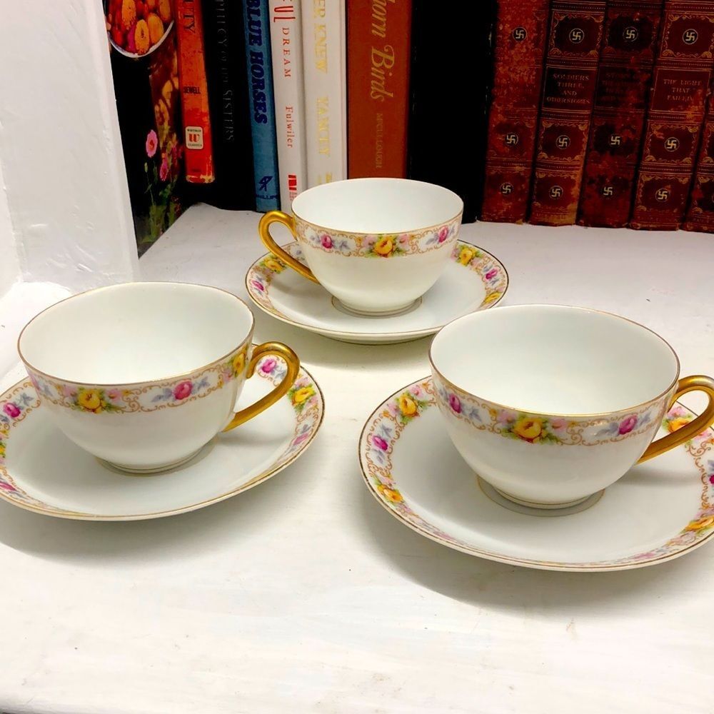 3 – Schwarzburg 2pc Set Vintage Teacup and Saucers (0608)
